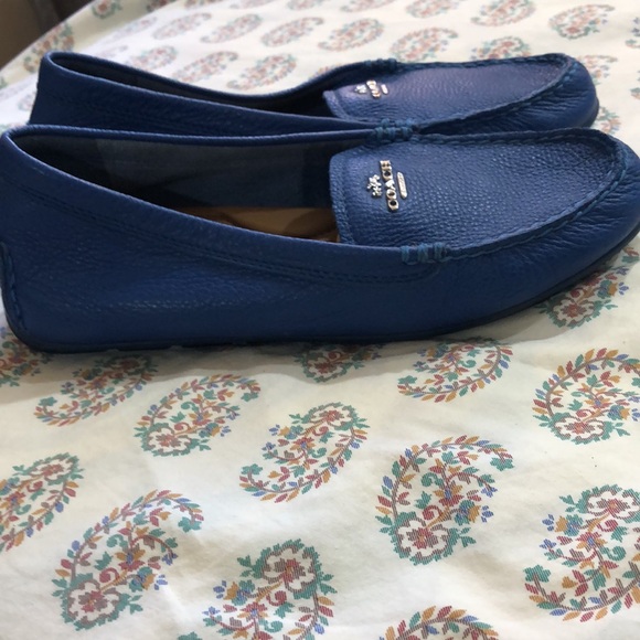 Coach Marley Lock Up Leather Driving Loafer Shoe In Blue Sz 7.5 EUC - Picture 6 of 8